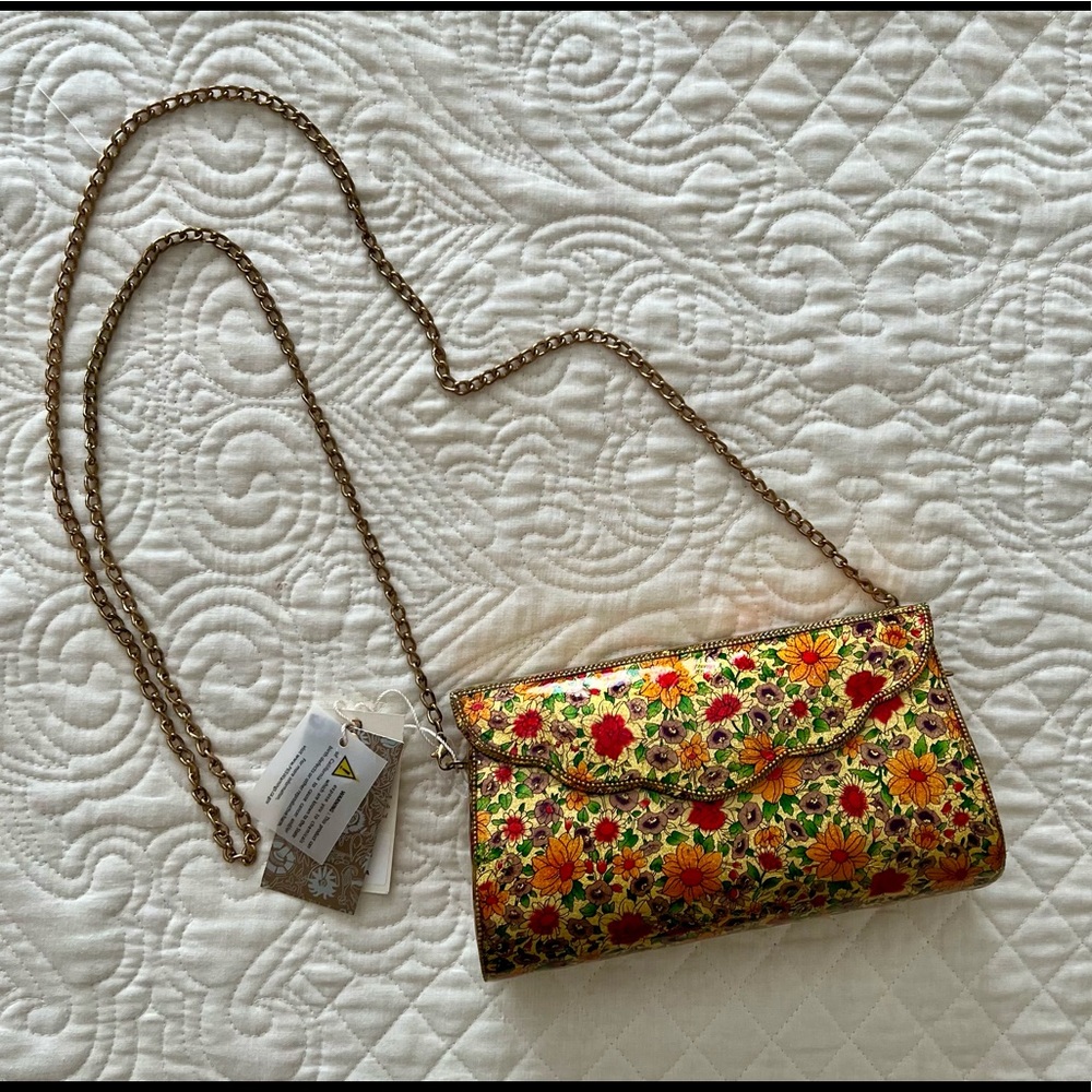 Floral hard-shell cross body